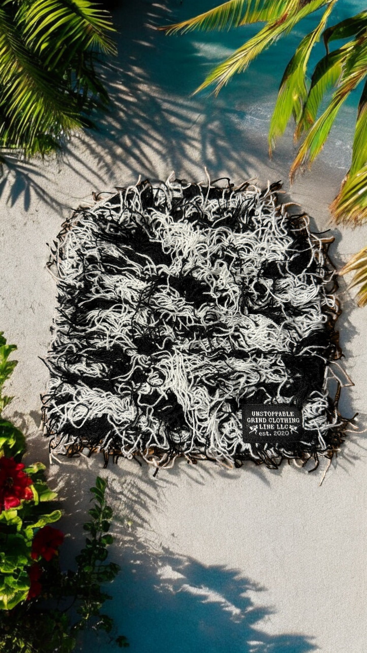 White/Black Distressed Hat