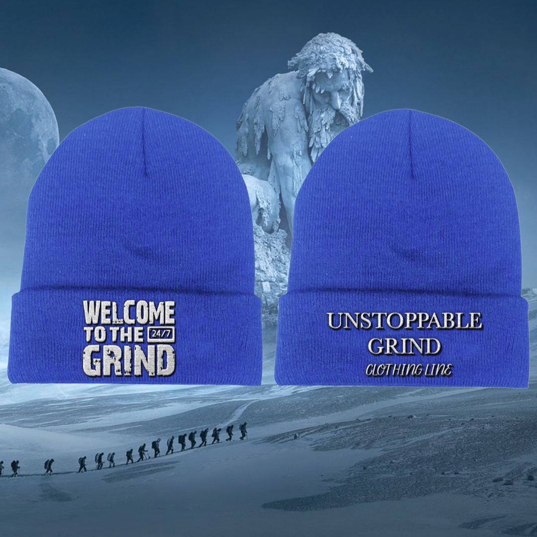 white🔛BLUE🧢BEANIEs