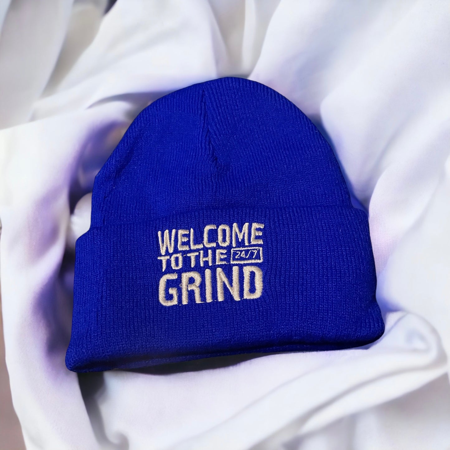 white🔛BLUE🧢BEANIEs