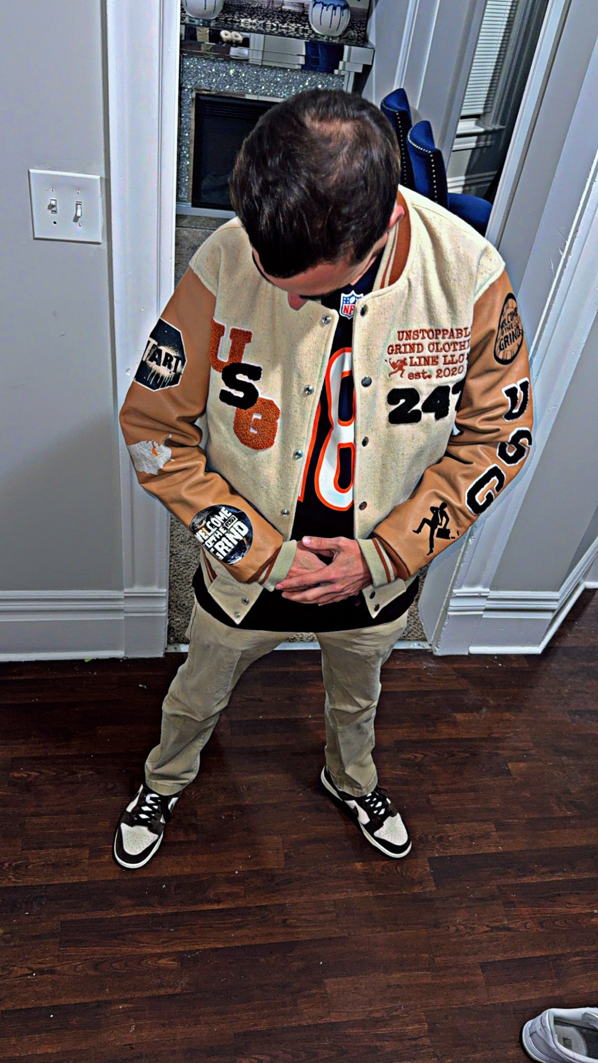 W/HEAT🌾VARSITY JACKET