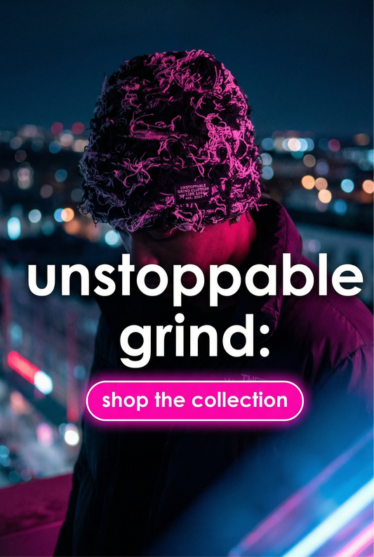 Pink/Black Distressed Hat