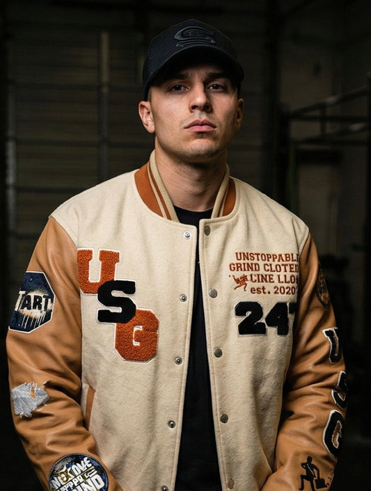 W/HEAT🌾VARSITY JACKET